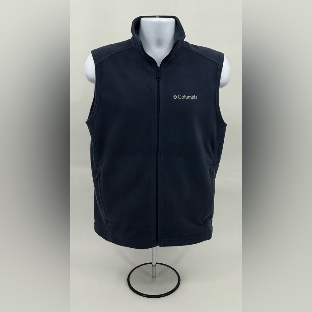 Columbia “Steens Mountain” Sleeveless Fleece Vest AM1535‎ Men’s Small Navy Blue